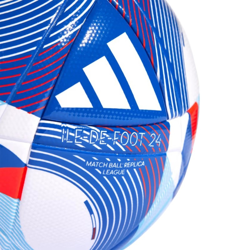 Futbalová lopta Adidas Olympics 24 League, veľkosť 5, modrá, biela a červená