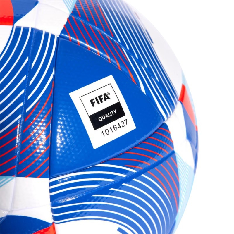Futbalová lopta Adidas Olympics 24 League, veľkosť 5, modrá, biela a červená