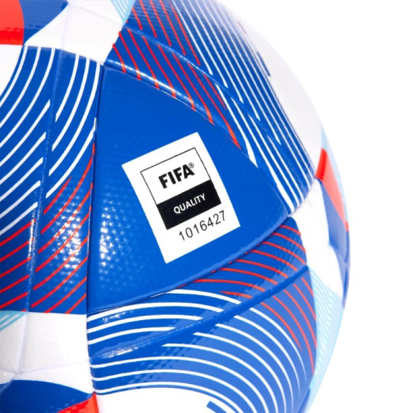 Futbalová lopta Adidas Olympics 24 League, veľkosť 5, modrá, biela a červená